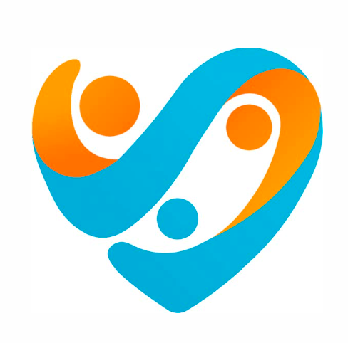Blue and Orange Swirls Heart Log for East African Community Services